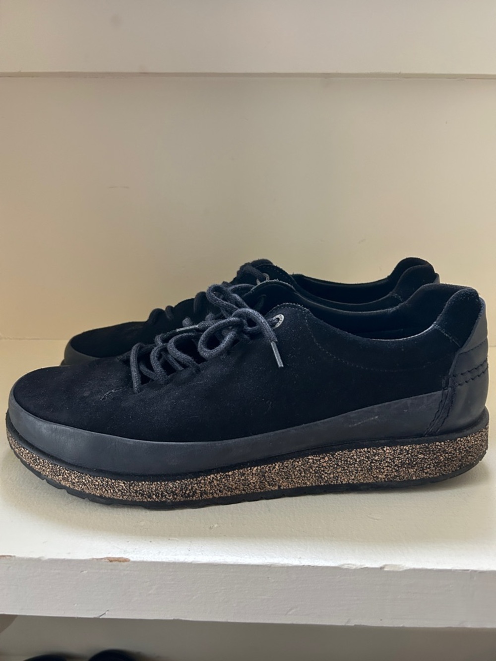 Birkenstock Men's Honnef Black Suede Low Sneakers, Size 44